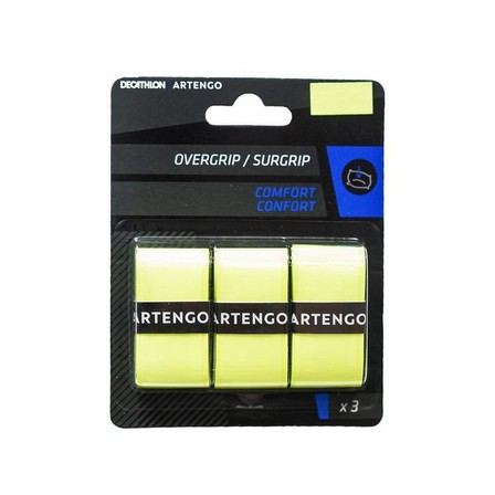 ARTENGO - Tennis Comfort Overgrip Tri-Pack, Fluo Yellow