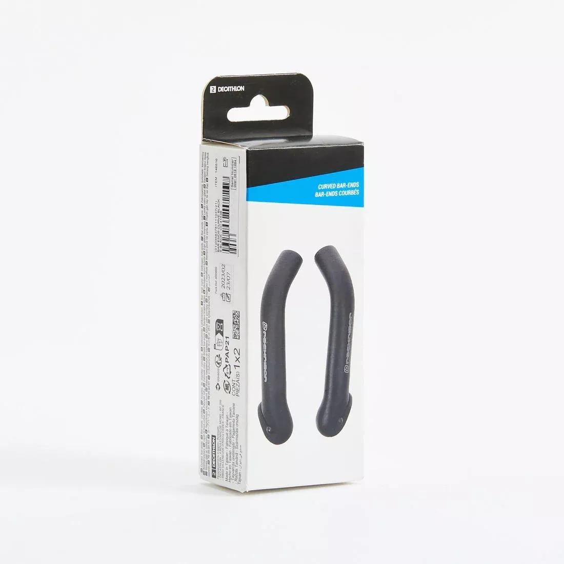 Black Curved Bar Ends, Black, No Color, large image number 1