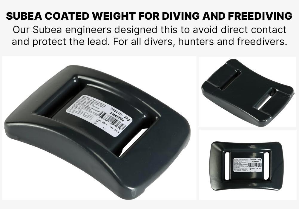 Coated Diving Weight, Spearfishing, Freediving, Grey, No Color, medium