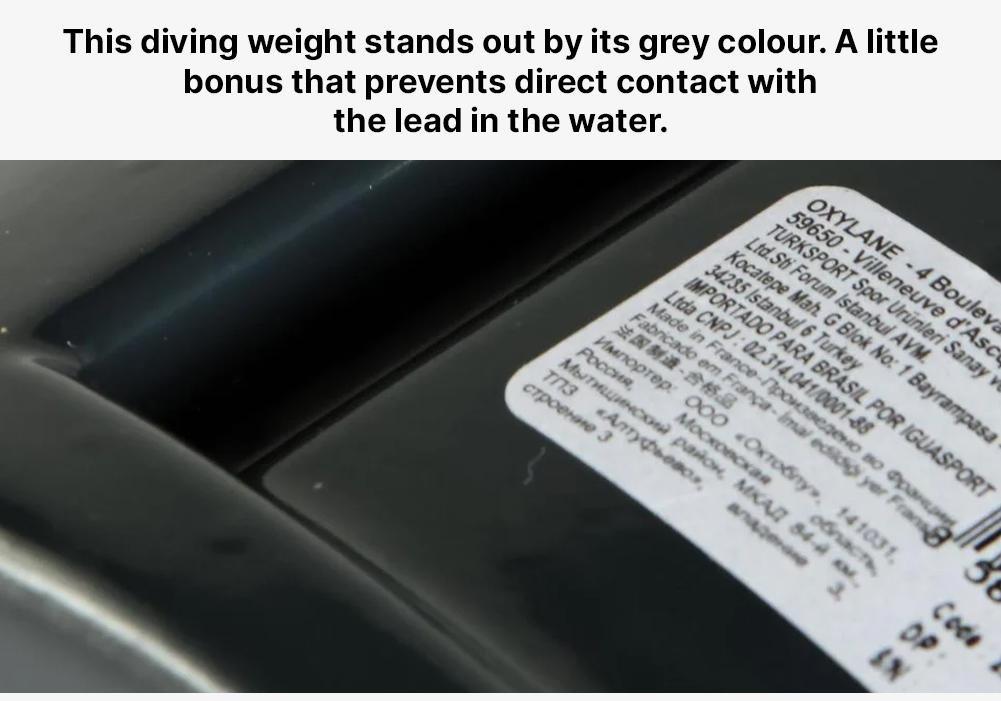 Coated Diving Weight For Diving  Spearfishing and Freediving, Dark Grey, No Color, large image number 12