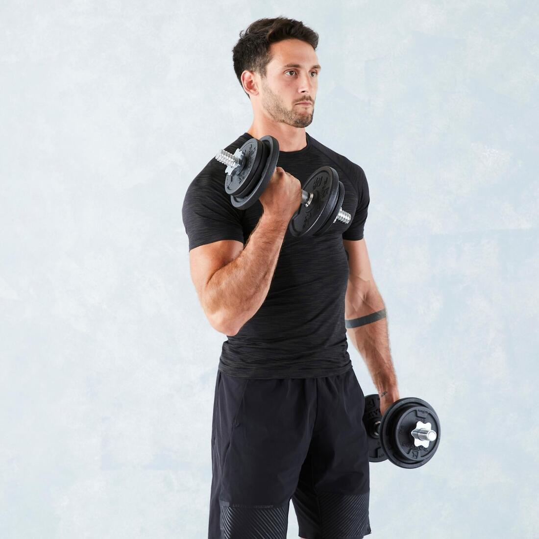 Weight Training Threaded Weights Kit, Black, No Color, large image number 9