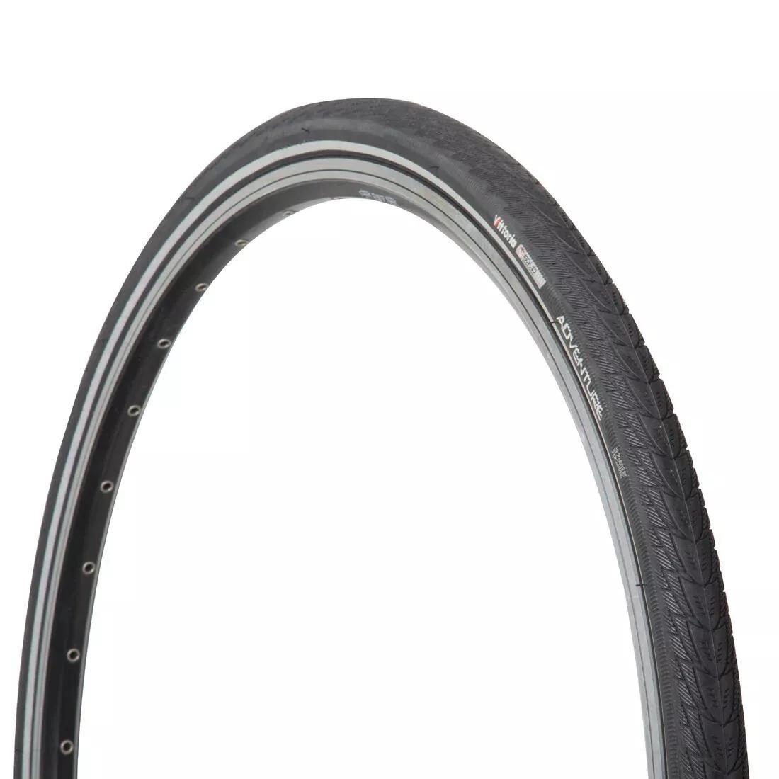 Adventure Puncture-Resistant Bike Tyre 700X35C, Black, No Color, large image number 1