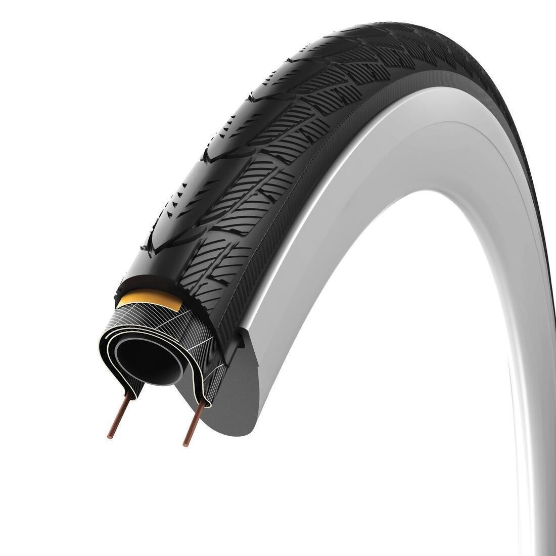 Adventure Puncture-Resistant Bike Tyre 700X35C, Black, No Color, large image number 3