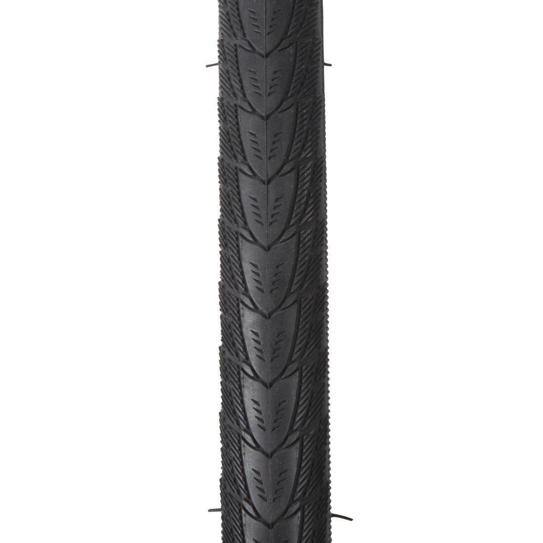 Adventure Puncture-Resistant Bike Tyre 700X35C, Black, No Color, large image number 4