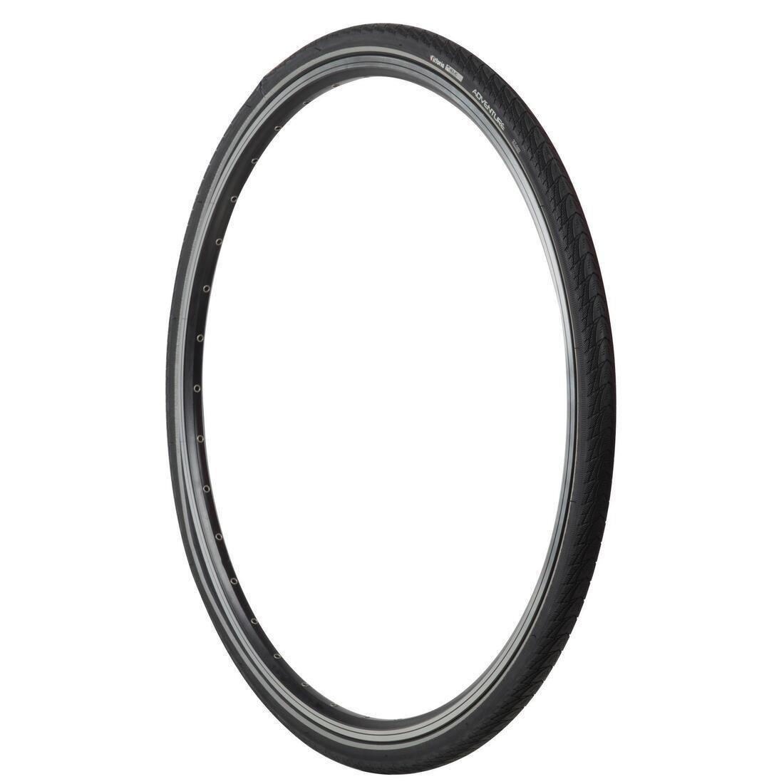 Adventure Puncture-Resistant Bike Tyre 700X35C, Black, No Color, large image number 5
