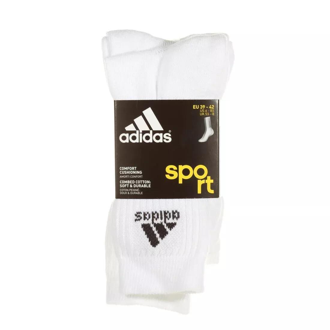 Basic High Tennis Socks Tri-Pack - White, No Color, large image number 1