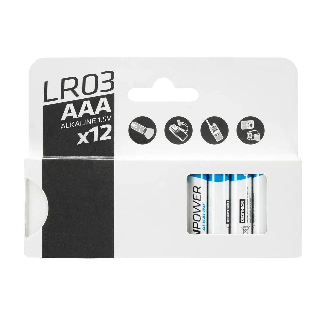 Set Of 12 Aaa Alkaline Batteries, White, No Color, large image number 0