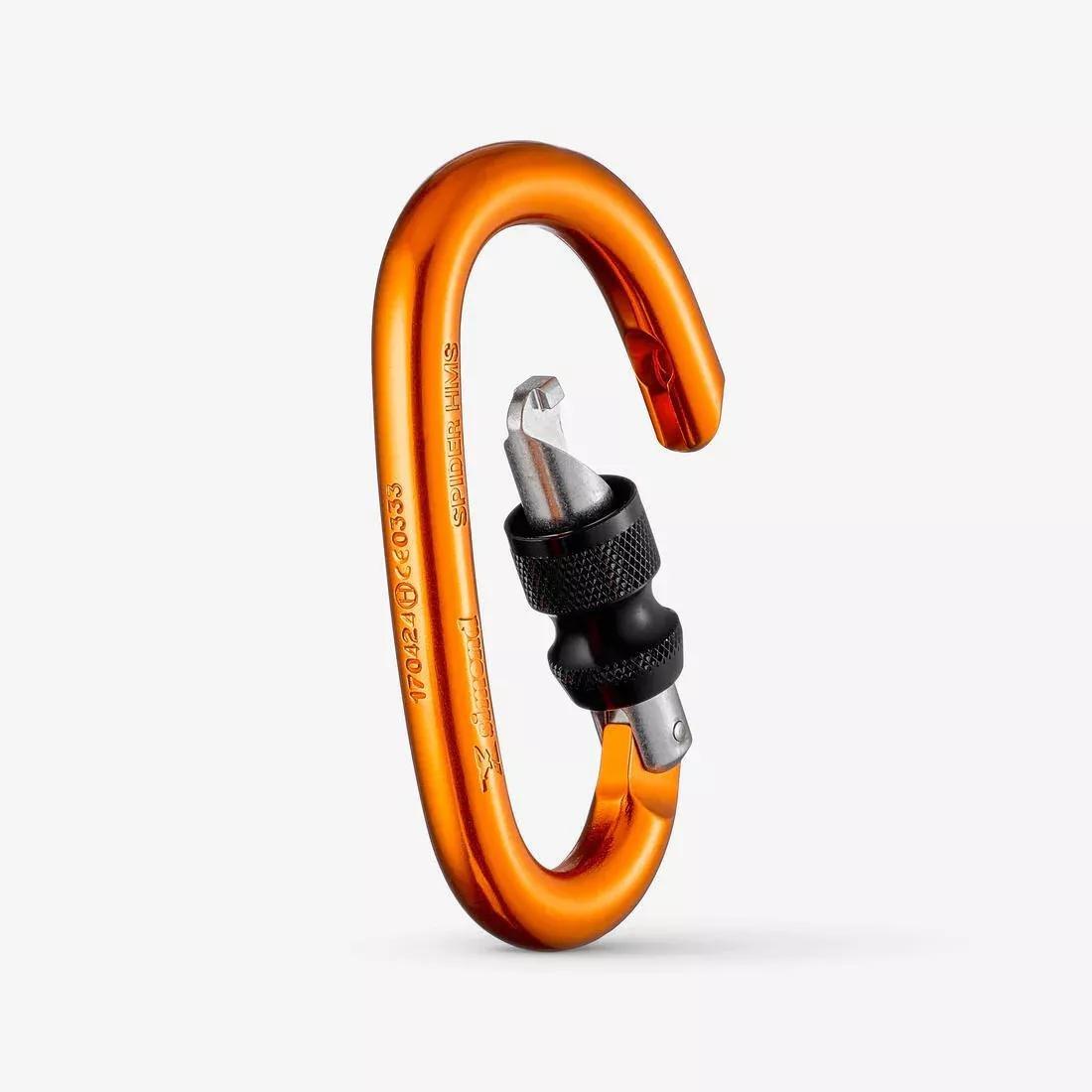 Screw Snap Hook For Climbing And Mountaineering - Spider Hms, Orange, 5401_000, large image number 3