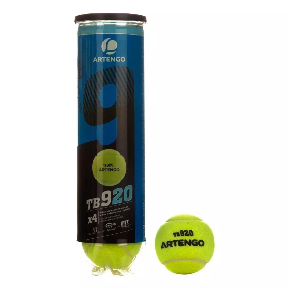 Versatile Tennis Ball Tb 4-Pack, Yellow, No Color, large image number 9
