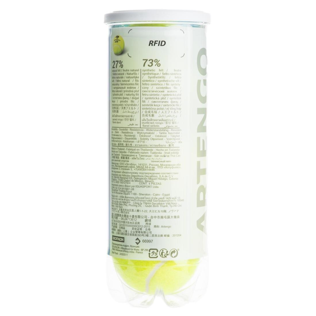 ARTENGO - Tennis Balls 4-Pack - Tb530, Yellow