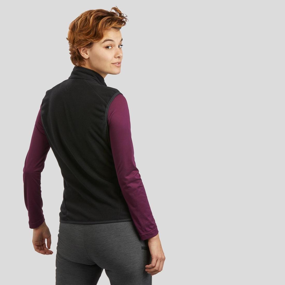 Women Hiking Fleece Gilet - Mh120, Black, , large image number 2