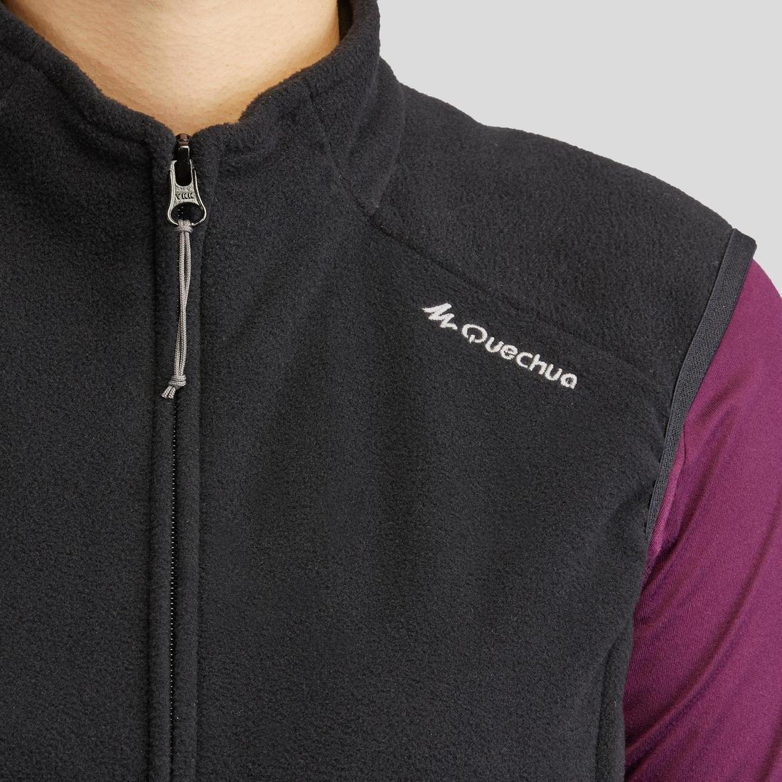 Women Hiking Fleece Gilet - Mh120, Black, , large image number 6