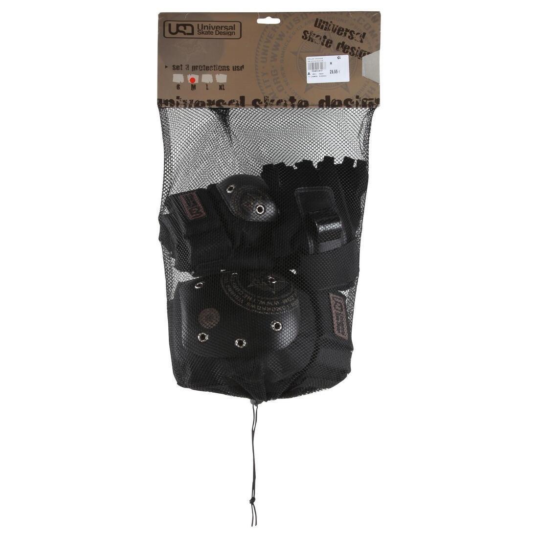 BLACK USD Adult Street Skating Protectors Set of 3 - Black, No Color, large image number 7