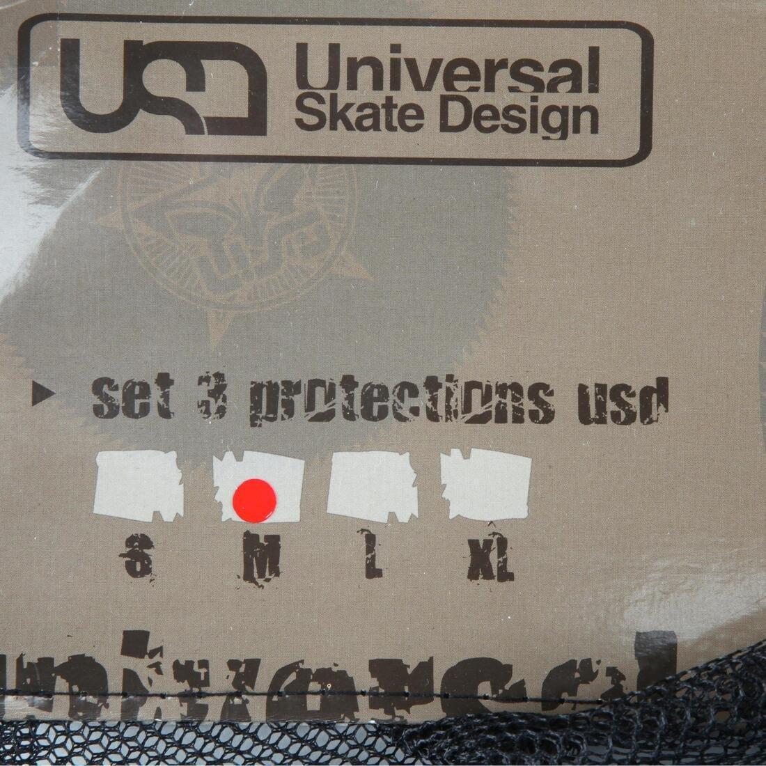 BLACK USD Adult Street Skating Protectors Set of 3 - Black, No Color, large image number 8