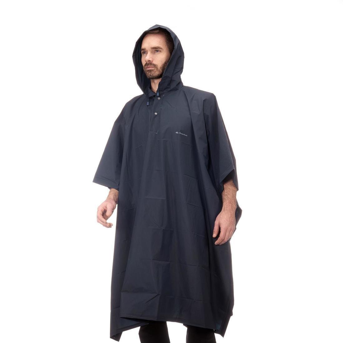 Adult Hiking Rain Poncho, Navy, No Color, large image number 0