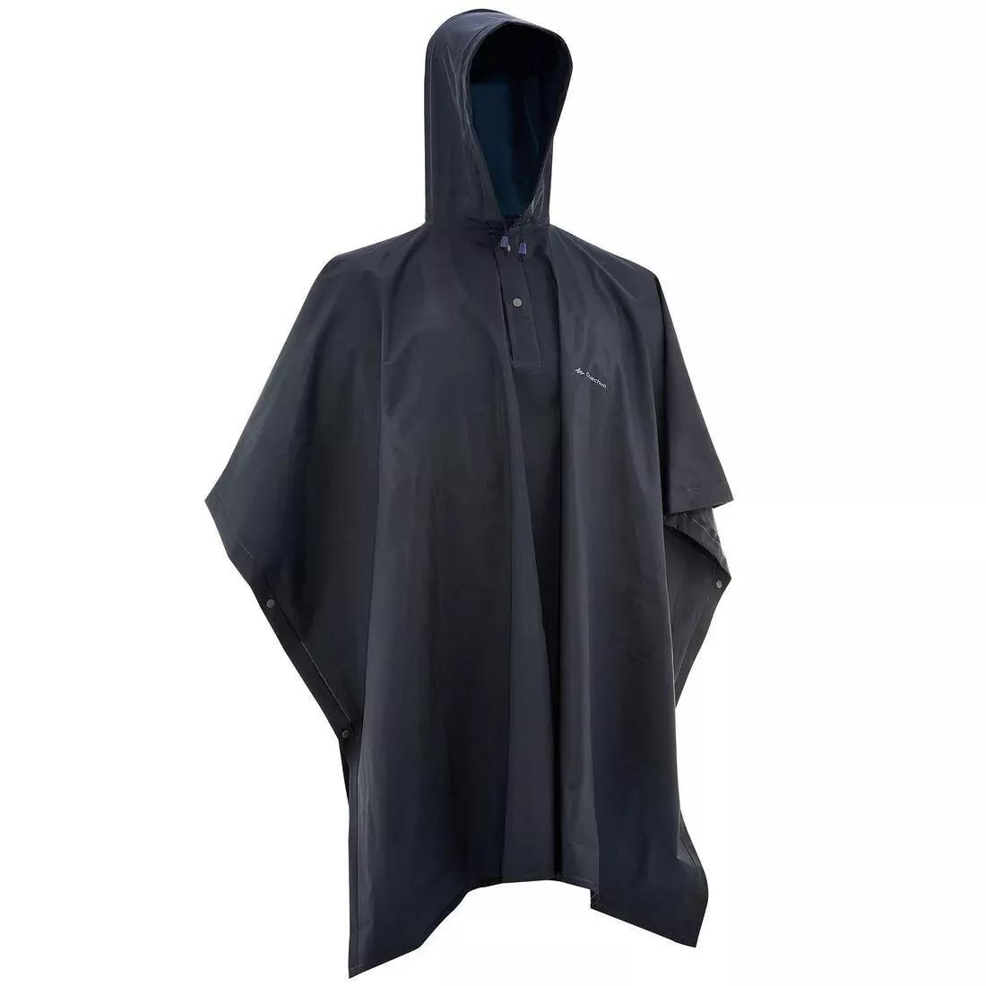 Adult Hiking Rain Poncho, Navy, No Color, large image number 1