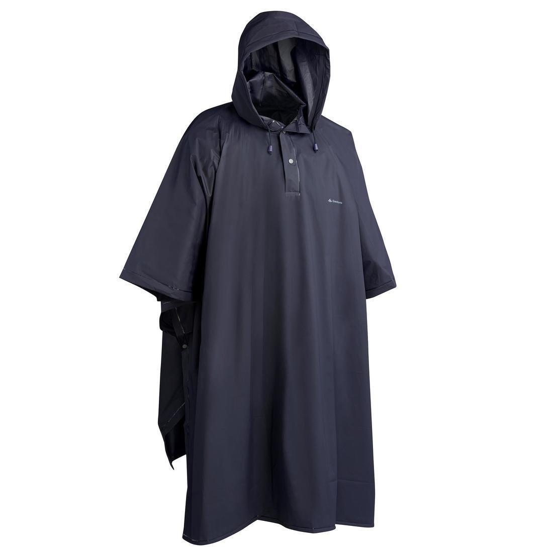Adult Hiking Rain Poncho, Navy, No Color, large image number 2