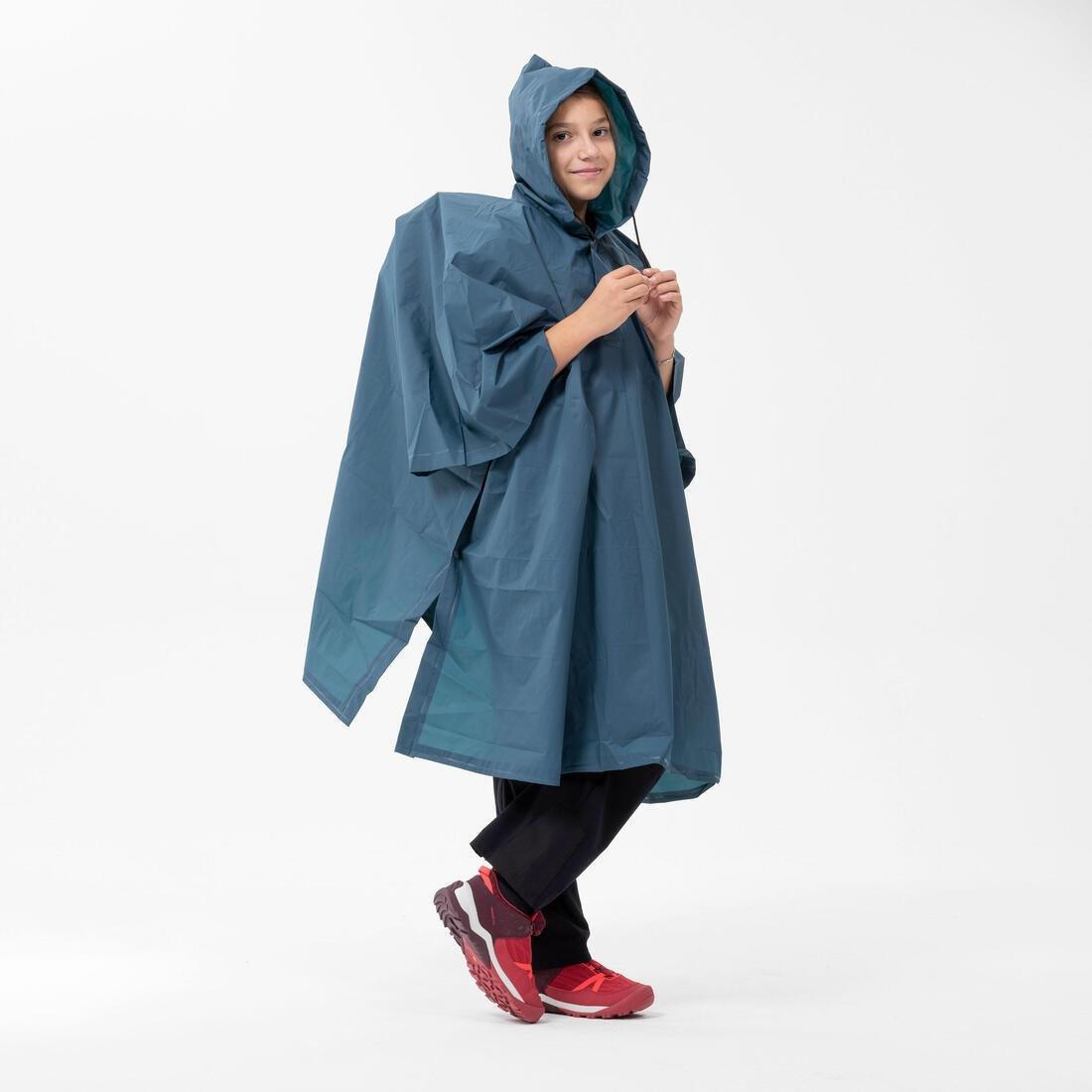 Adult Hiking Rain Poncho, Navy, No Color, large image number 6