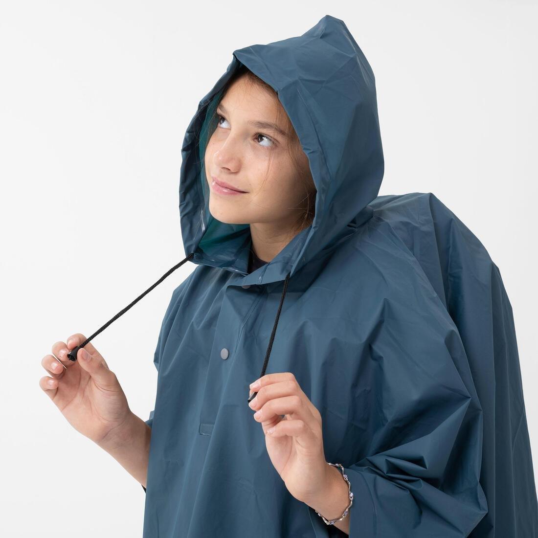 Adult Hiking Rain Poncho, Navy, No Color, large image number 8
