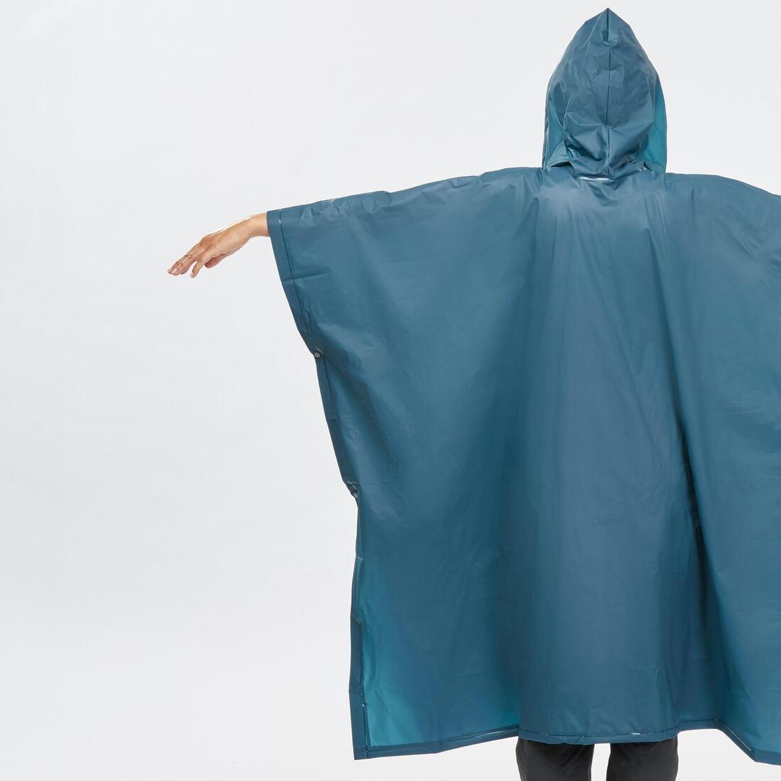 Adult Hiking Rain Poncho, Navy, No Color, large image number 10