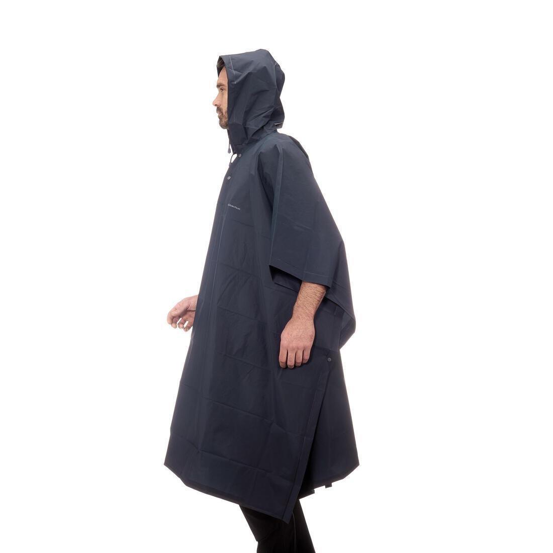 Adult Hiking Rain Poncho, Navy, No Color, large image number 13