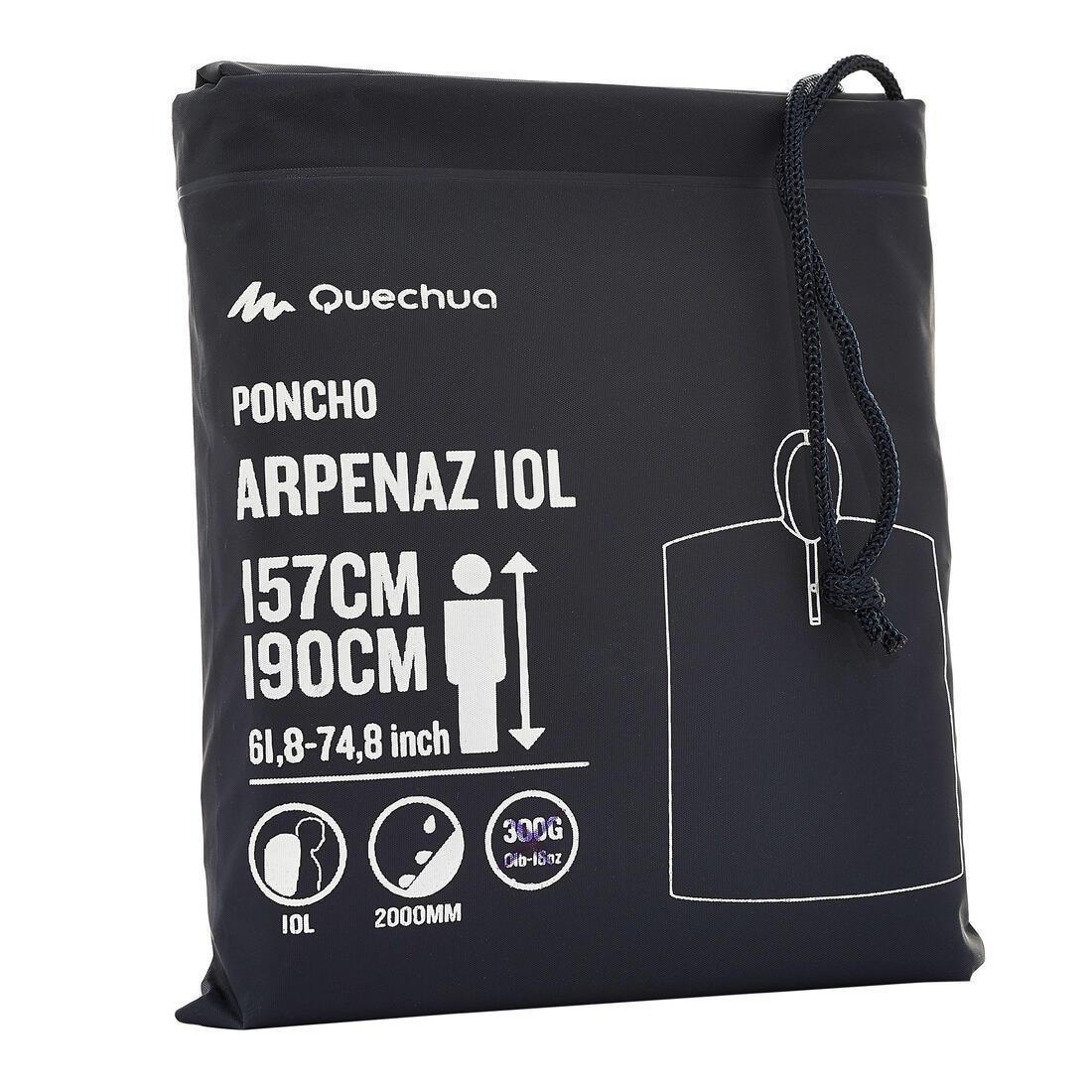 Adult Hiking Rain Poncho, Navy, No Color, large image number 14
