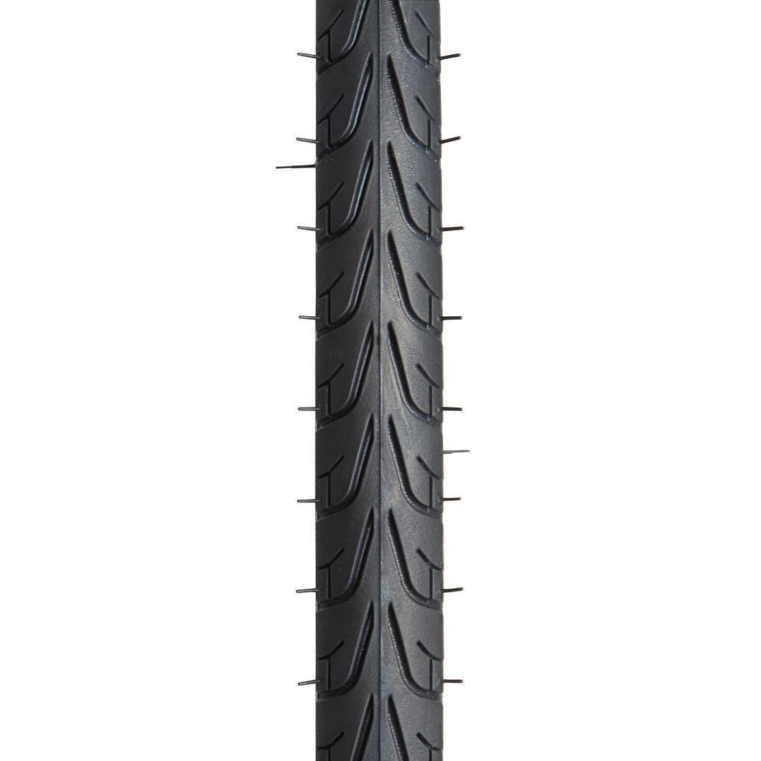Randonneur Road Bike Tyre, Black, No Color, large image number 1