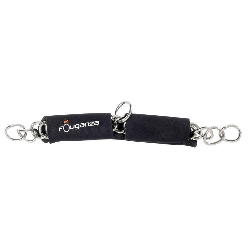 Horse Riding Neoprene Curb Chain Cover For Horse, Black, No Color, large image number 0