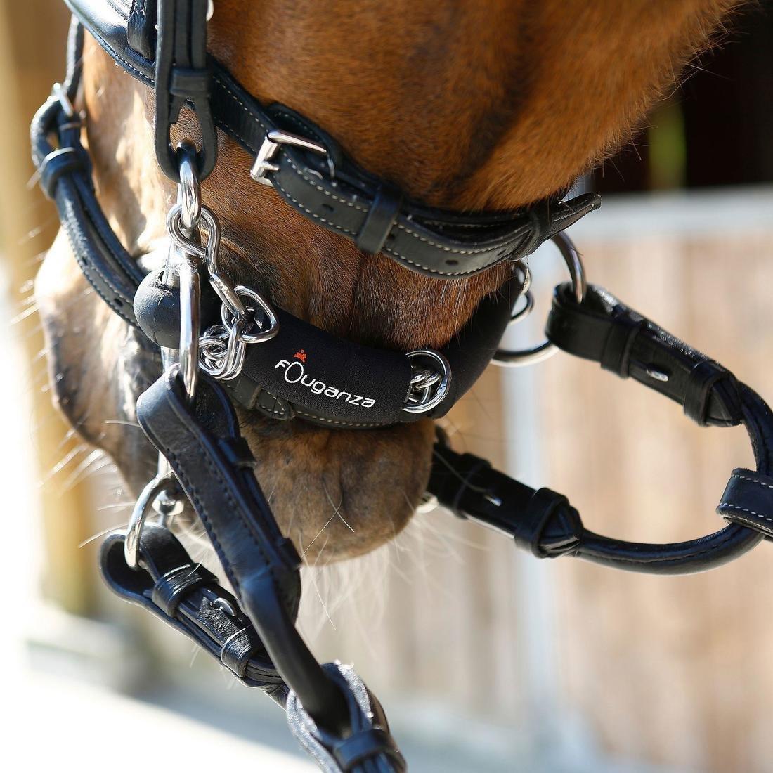 Horse Riding Neoprene Curb Chain Cover For Horse, Black, No Color, large image number 1