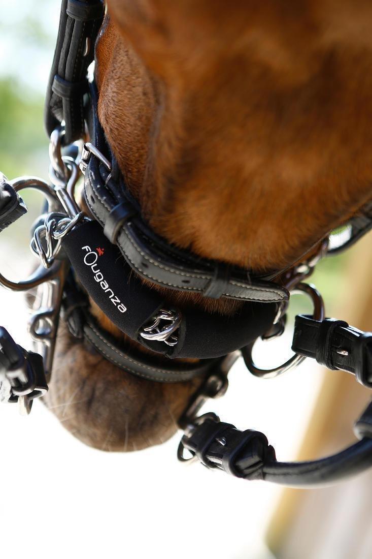 Horse Riding Neoprene Curb Chain Cover For Horse, Black, No Color, large image number 2
