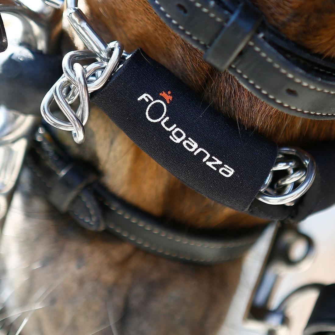 Horse Riding Neoprene Curb Chain Cover For Horse, Black, No Color, large image number 3