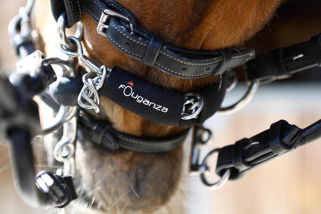 Horse Riding Neoprene Curb Chain Cover For Horse, Black, No Color, large image number 4