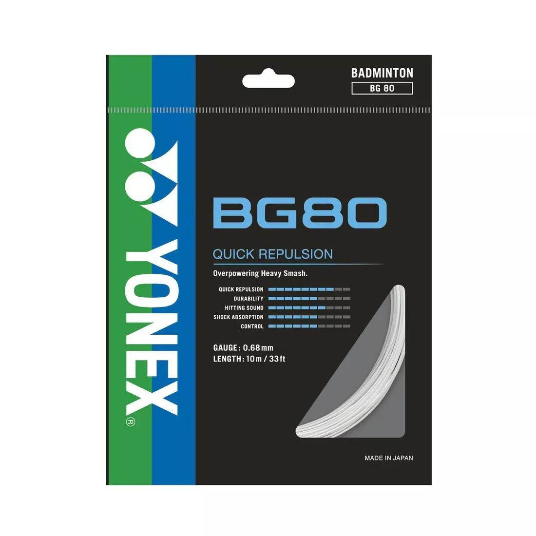 YONEX - Bg 80 Badminton String, White