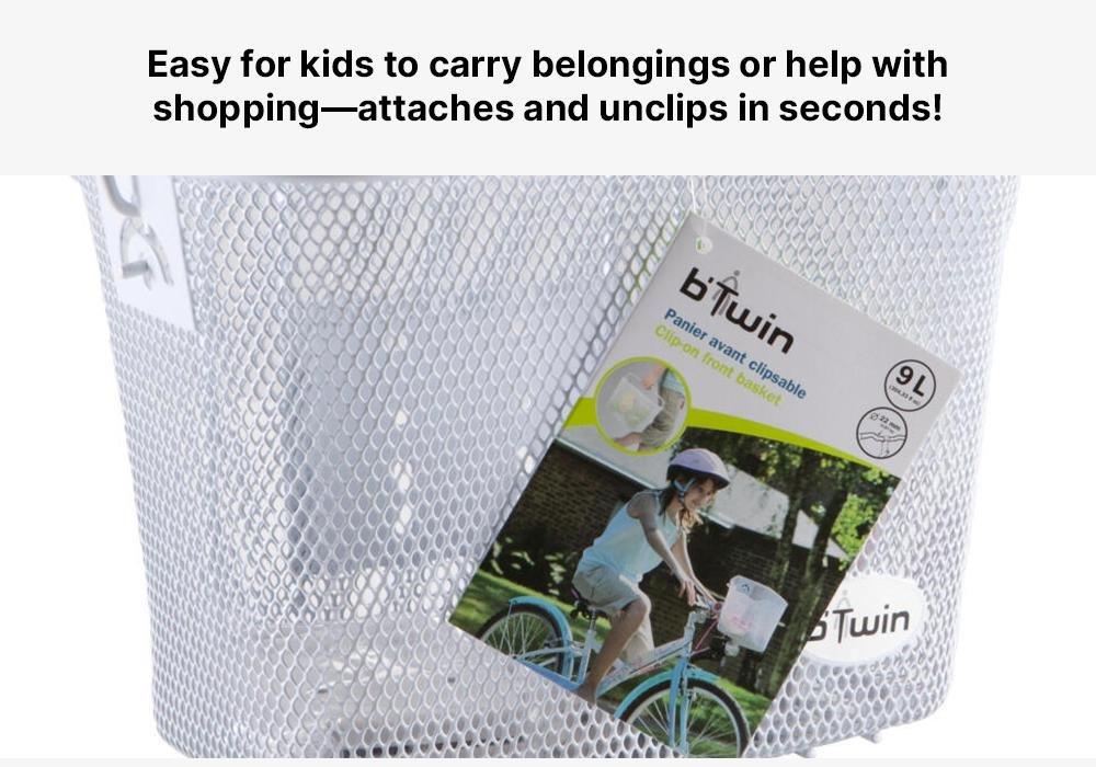 Metal Kids Bike Basket, White, No Color, large image number 18