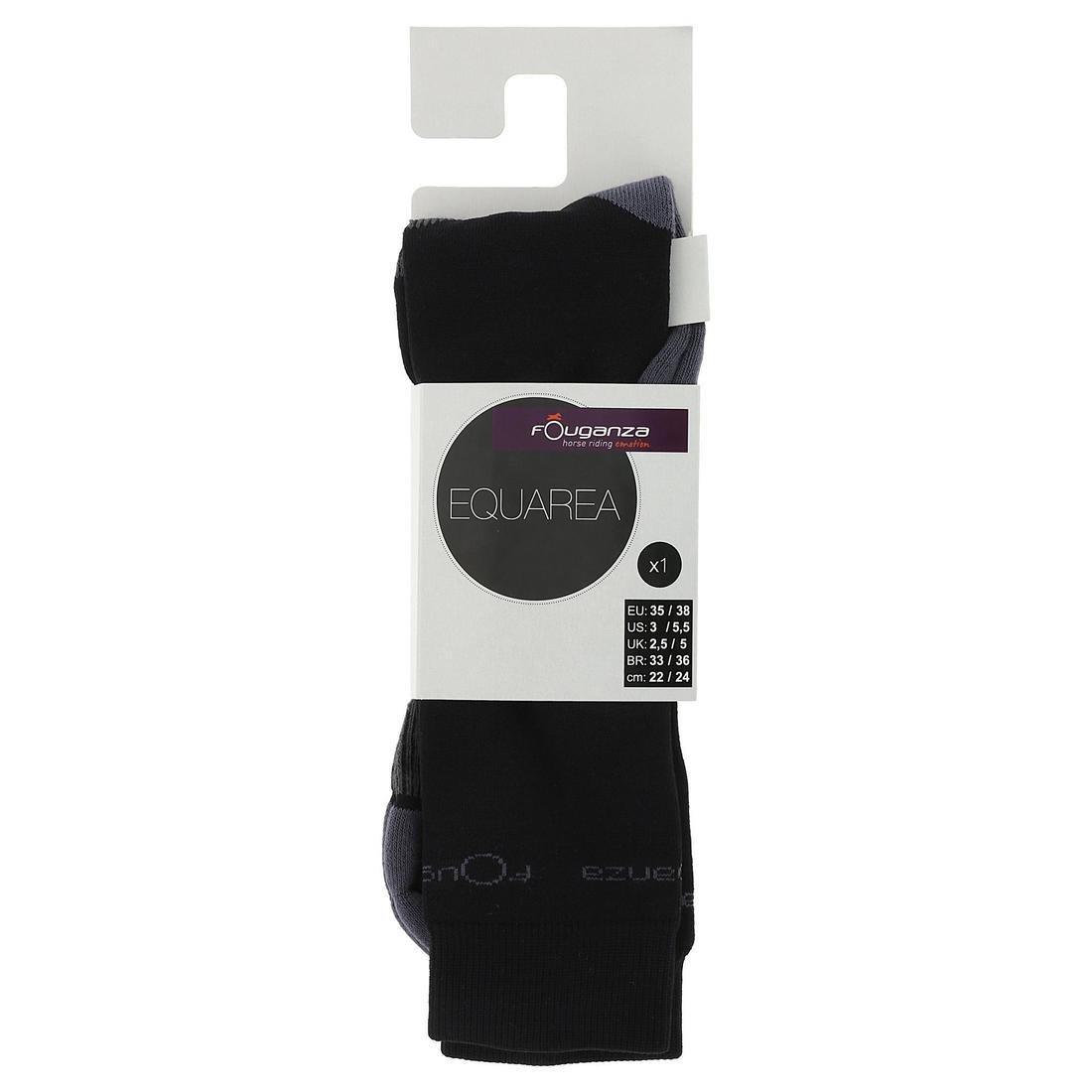 FOUGANZA - 700Adult Horse Riding Socks, Black