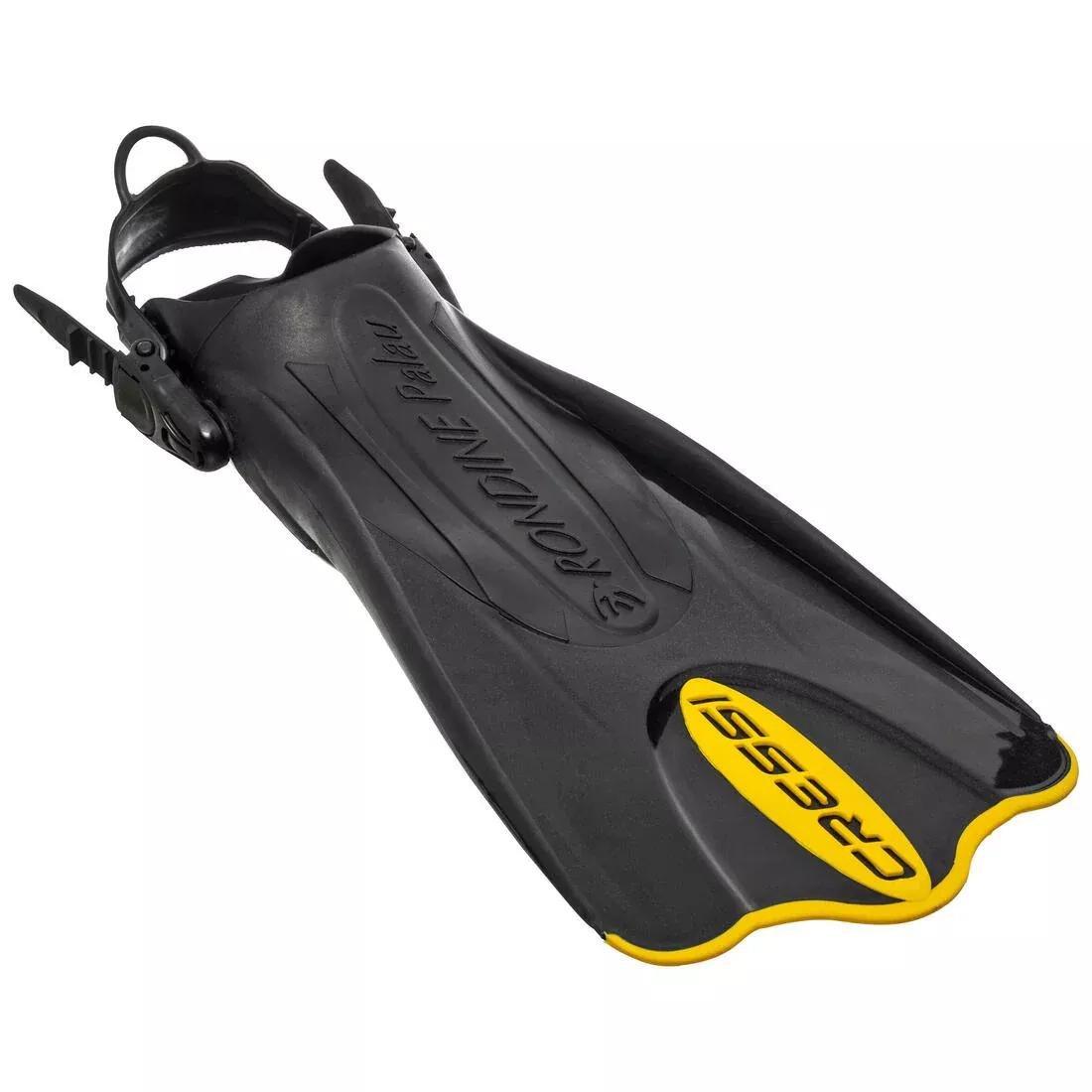Cressi Palau Saf Snorkelling Fins, Black/Yellow, , large image number 0