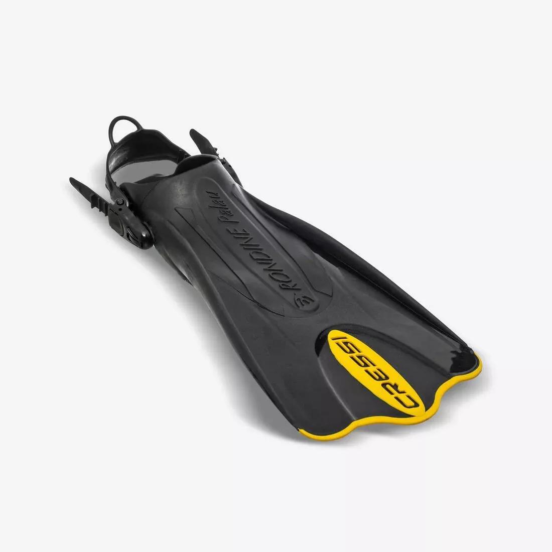 Cressi Palau SAF Snorkelling Fins Black and Yellow, No Color, medium