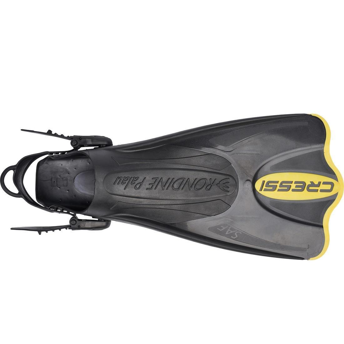 Cressi Palau SAF Snorkelling Fins, Black / Yellow, No Color, medium