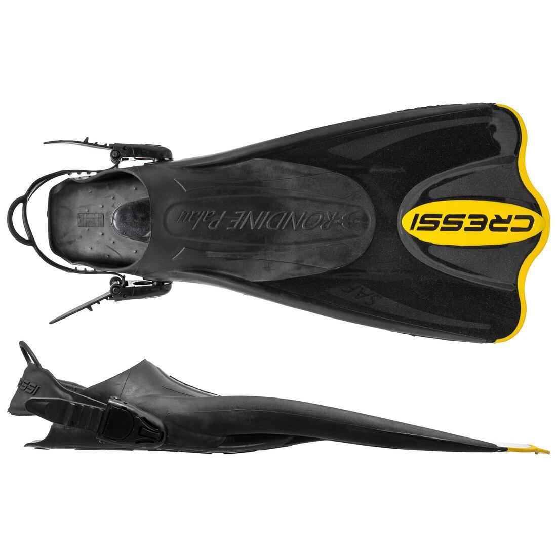 Cressi Palau SAF Snorkelling Fins, Black / Yellow, No Color, medium