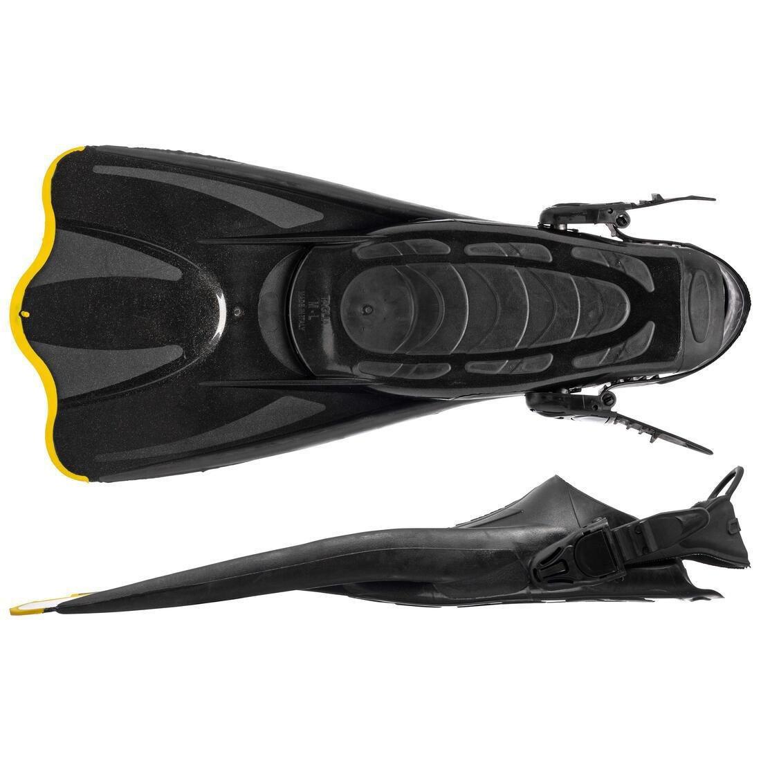 Cressi Palau Saf Snorkelling Fins, Black/Yellow, , large image number 4
