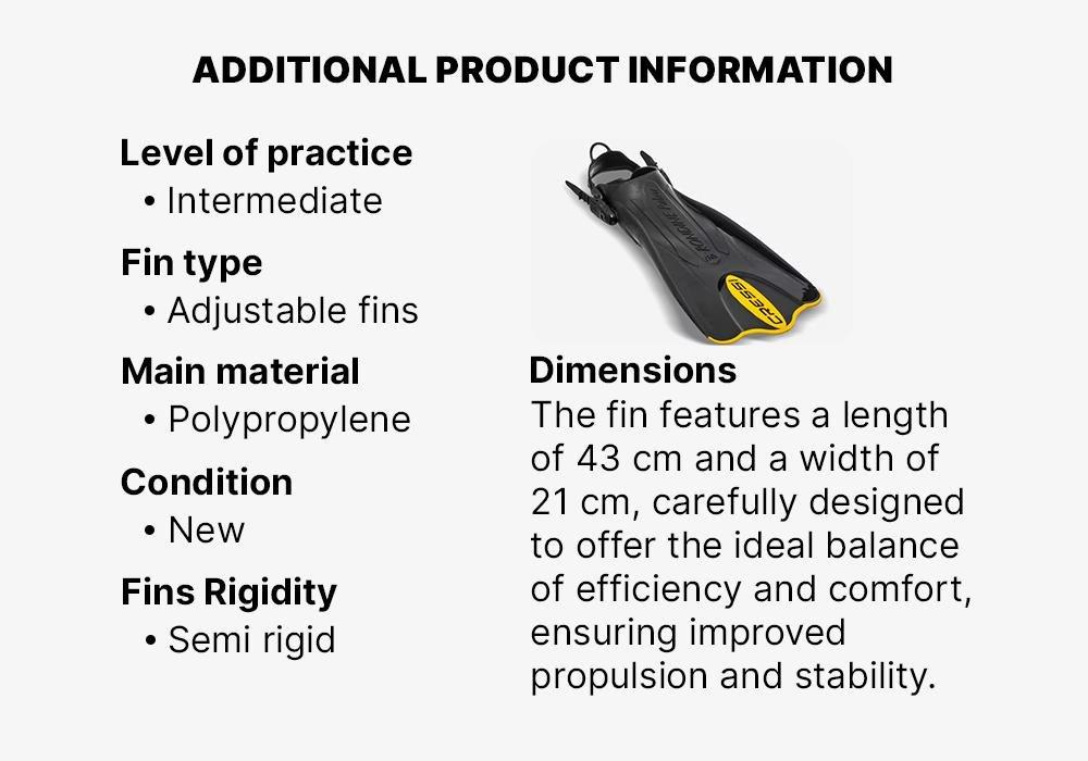 Cressi Palau Saf Snorkelling Fins, Black/Yellow, , large image number 12