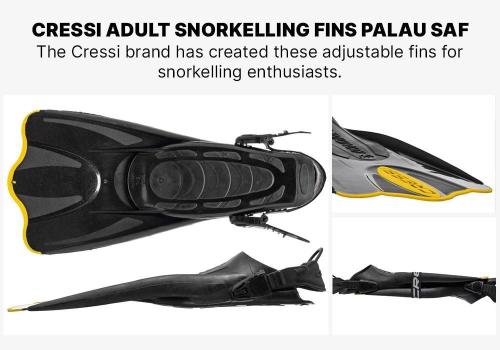 Cressi Palau Saf Snorkelling Fins, Black/Yellow, , large image number 14