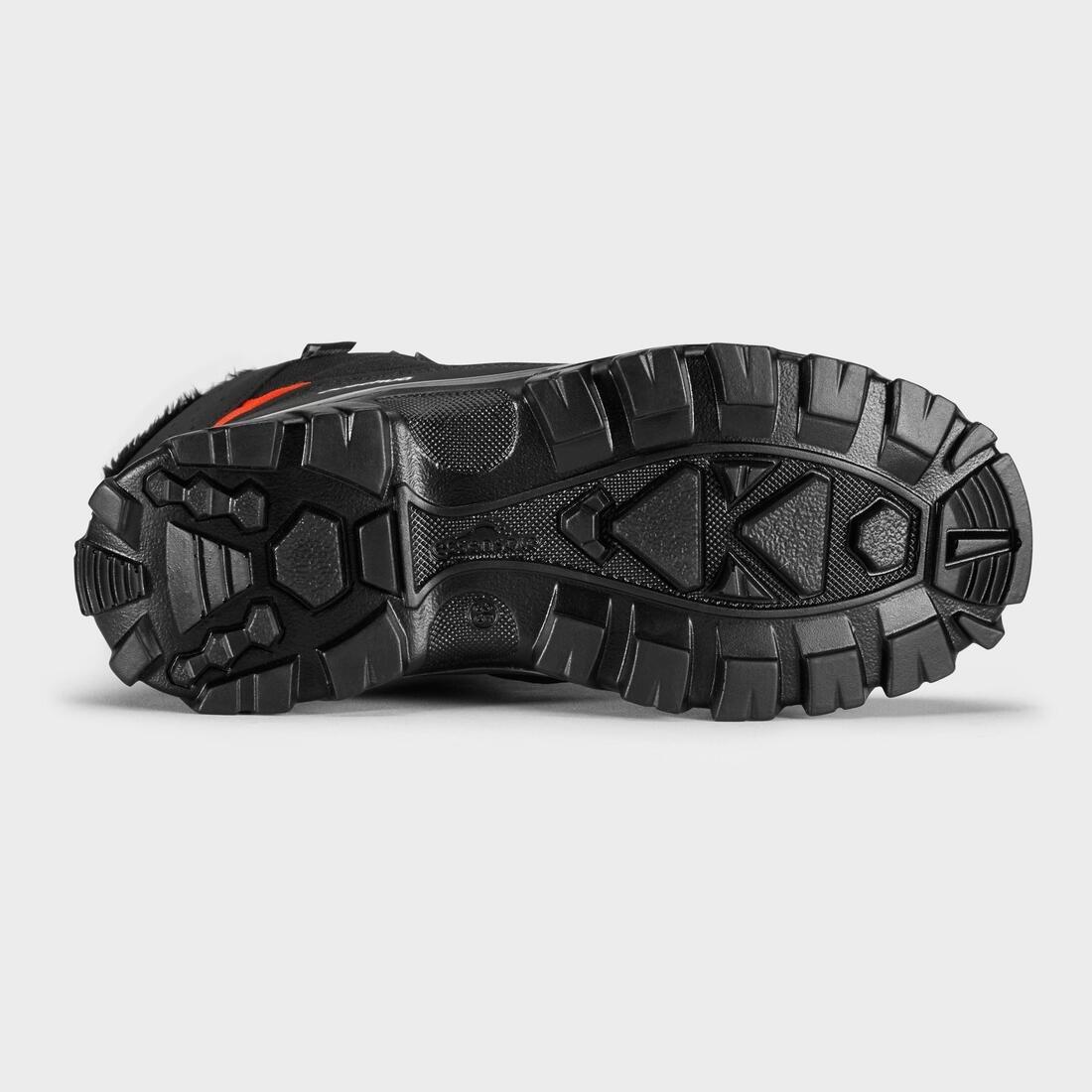 Kids Warm Waterproof Hiking Boots - Sh500 Warm High Laces, Black, , large image number 2