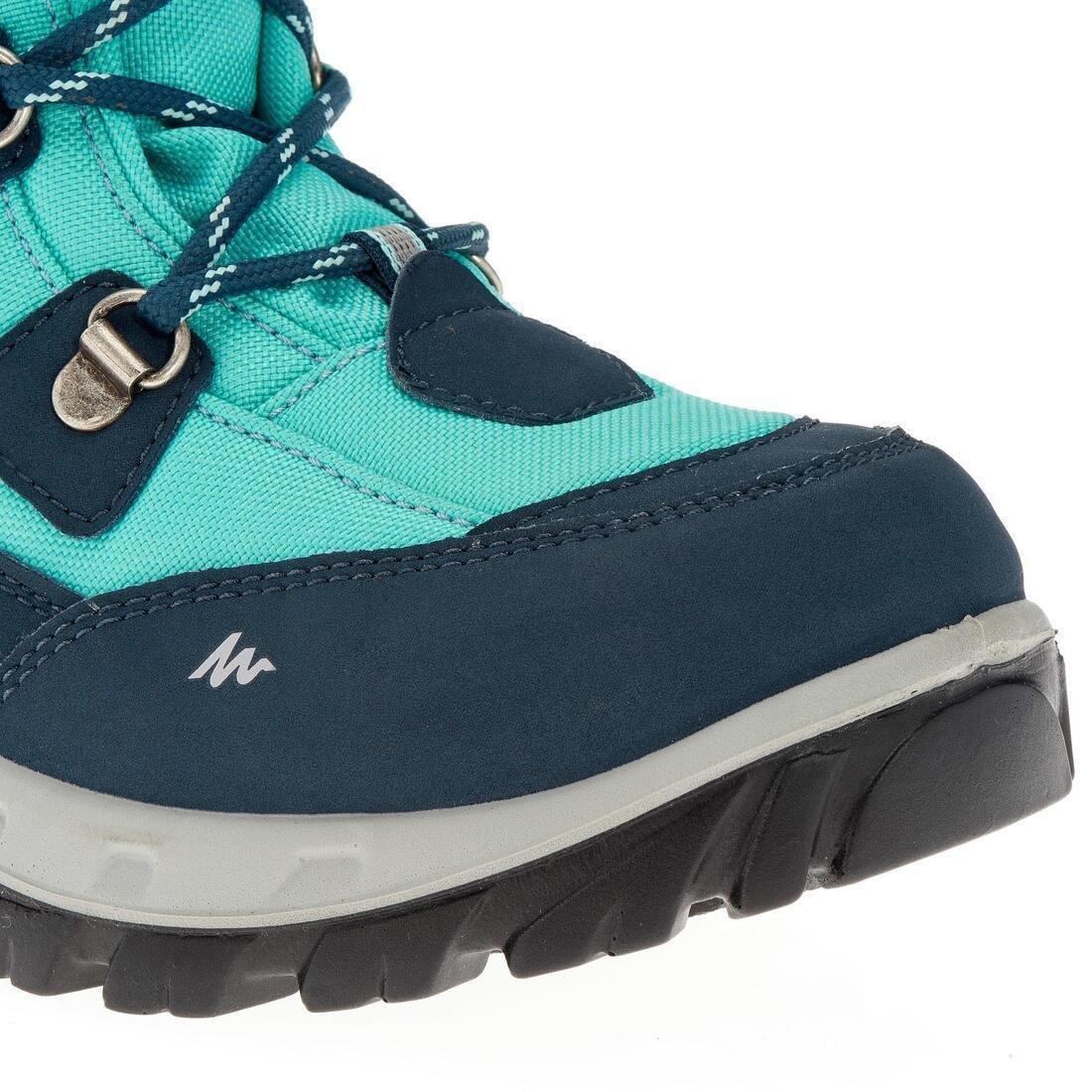 Kids Warm Waterproof Hiking Boots - Sh500 Warm High Laces, Black, , large image number 11