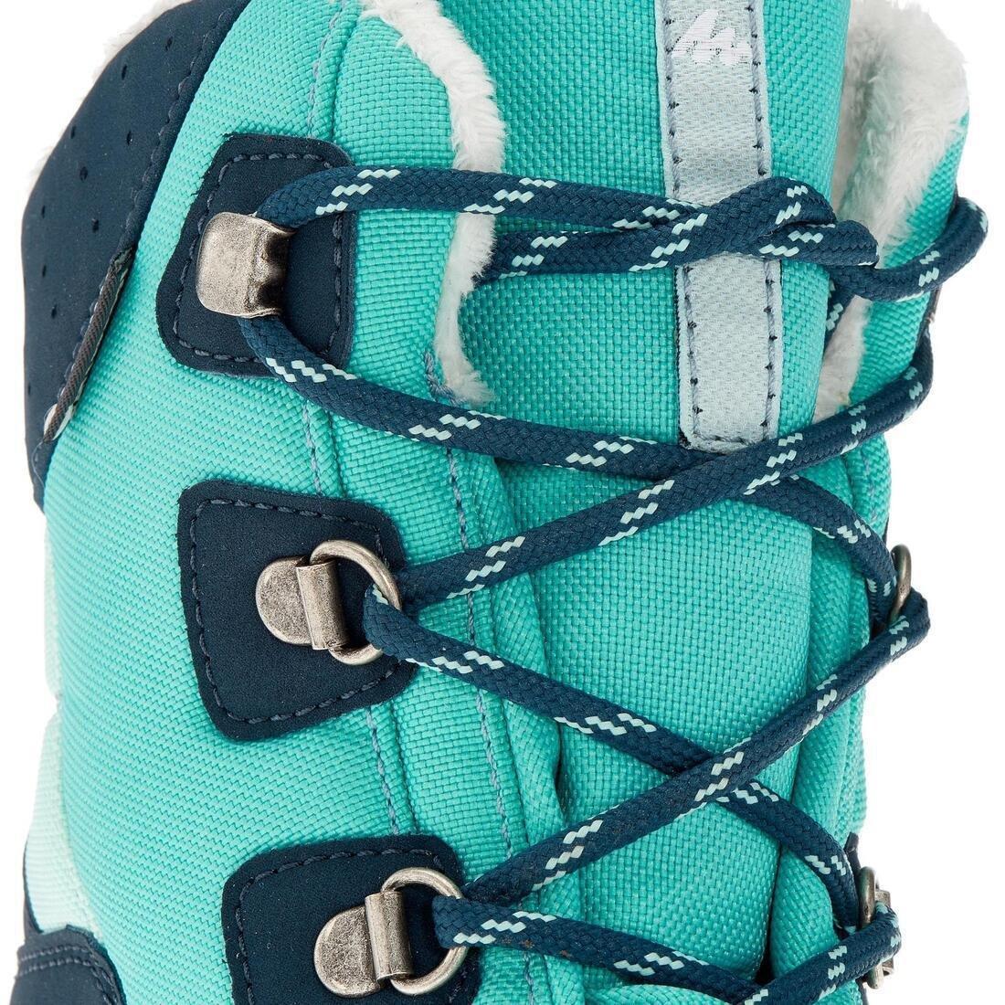 Kids Warm Waterproof Hiking Boots - Sh500 Warm High Laces, Black, , large image number 13