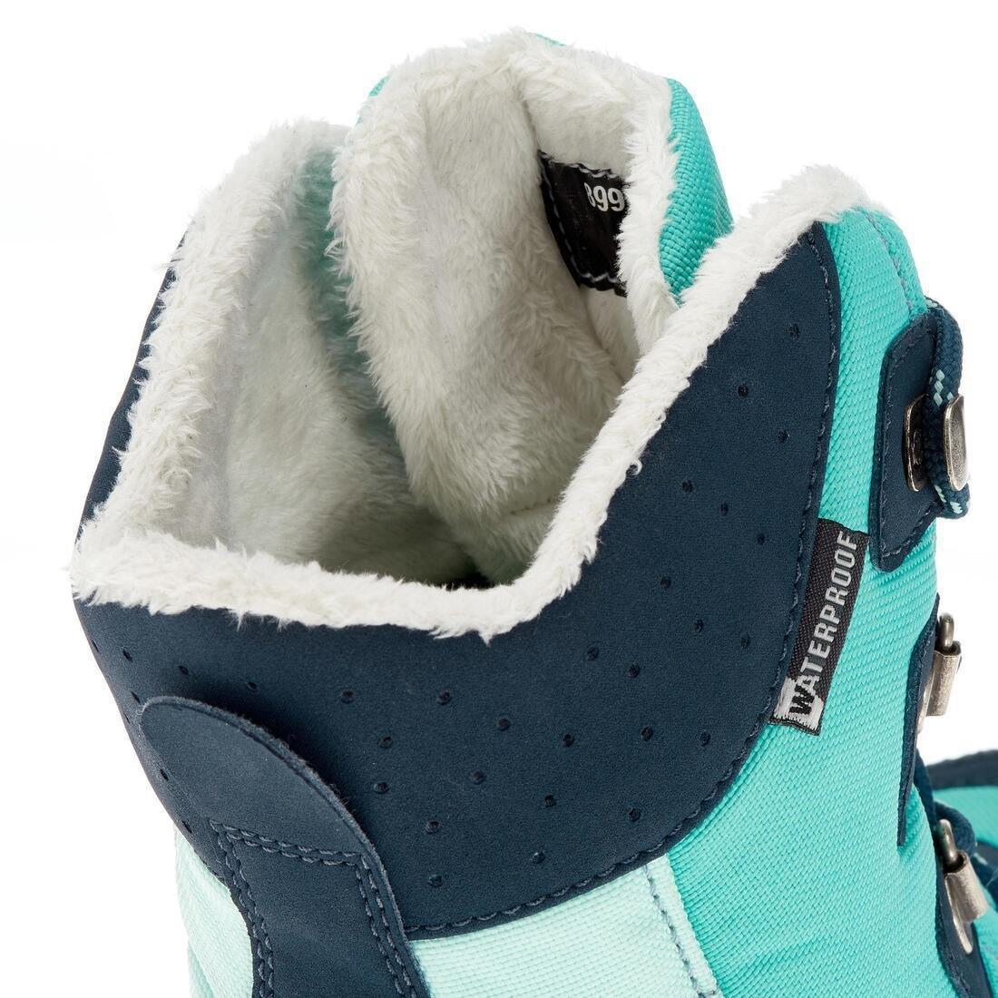 Kids Warm Waterproof Hiking Boots - Sh500 Warm High Laces, Black, , large image number 14