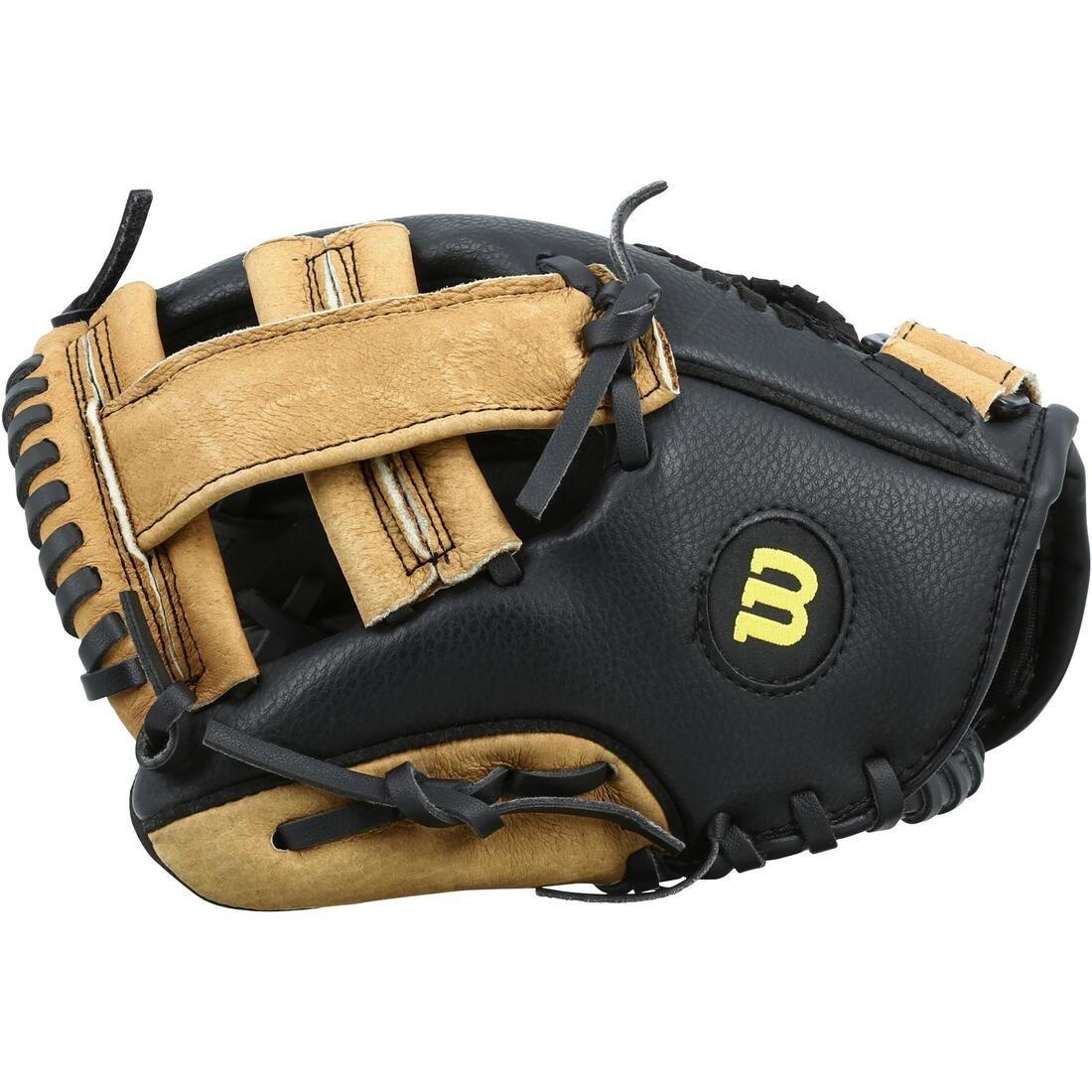 Kids 9-Inch Right-Hand Baseball Glove, Brown, No Color, large image number 3