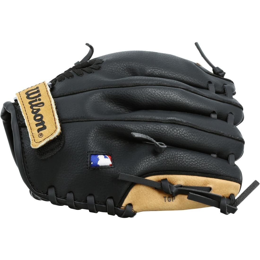 Kids 9-Inch Right-Hand Baseball Glove, Brown, No Color, large image number 4