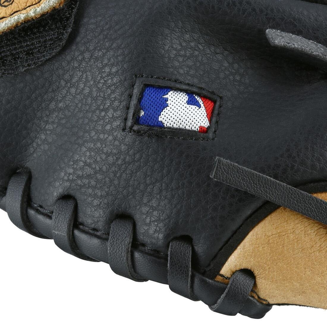 Kids 9-Inch Right-Hand Baseball Glove, Brown, No Color, large image number 9