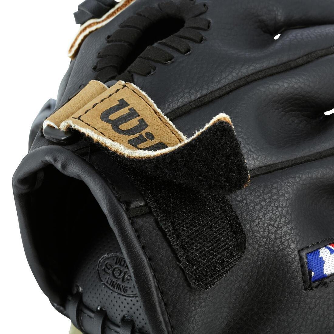 Kids 9-Inch Right-Hand Baseball Glove, Brown, No Color, large image number 11